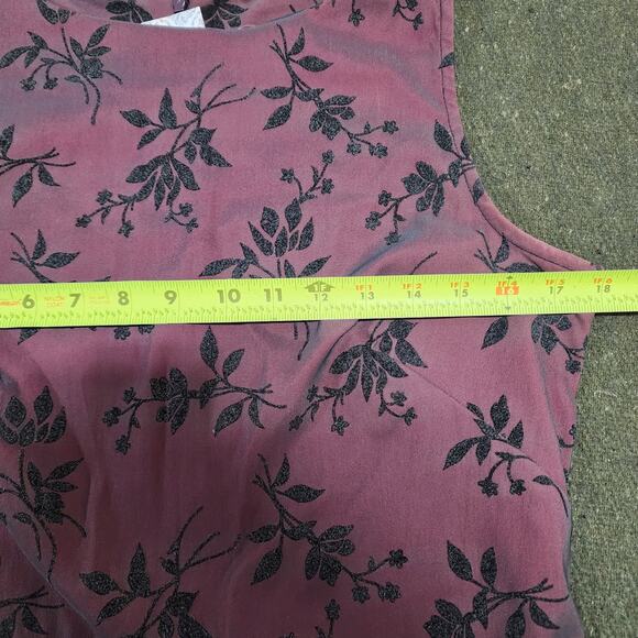 VTG 1990s Jonathan Martin Shift Dress Floral Velvet Grunge Goth Whimsigoth - Picture 6 of 7